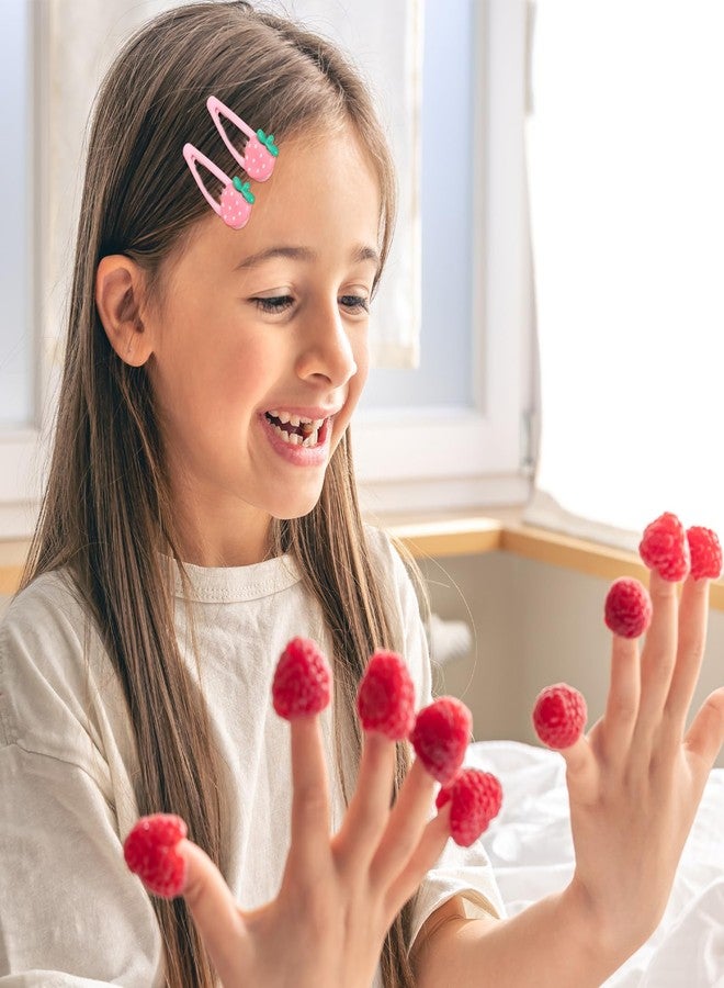 Ymapinc 8Pcs Strawberry Hair Clips for Women, Pink Kawaii Resin Snap Barrettes, Non-Slip Cute Hair Accessories Gift for Girls Teens - Image 5